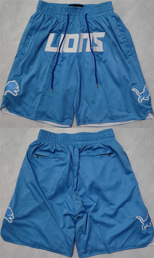 Mens Detroit Lions Blue Shorts->nfl just don shorts->NFL Jersey